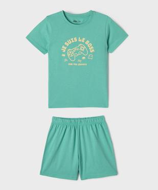 Pyjashort en jersey de coton imprimé garçon vue1 - GEMO (ENFANT) - GEMO