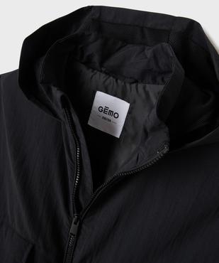 Sweat zippé à capuche coupe courte en matière déperlante fille vue2 - GEMO (JUNIOR) - GEMO