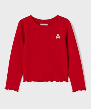 Tee-shirt manches longues en maille gaufrée fille - LuluCastagnette vue1 - LULU CASTAGNETTE GEMO FOR GOOD - GEMO