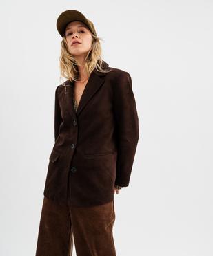 Veste en suédine à col tailleur femme vue1 - GEMO(FEMME PAP) - GEMO