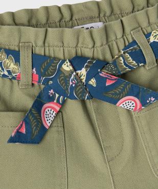 Short ample à taille paper bag et ceinture à nouer fille vue3 - GEMO 4G FILLE - GEMO