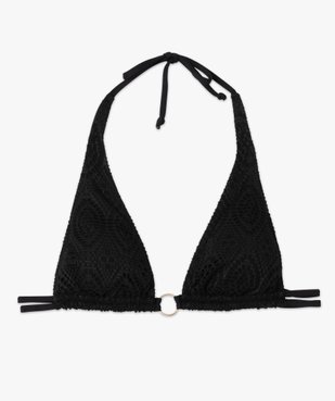 Haut de maillot de bain femme forme triangle en maille ajourée vue4 - GEMO (PLAGE) - GEMO