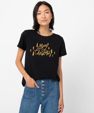 Tee-shirt femme à manches courtes spécial Noël vue1 - GEMO(FEMME PAP) - GEMO