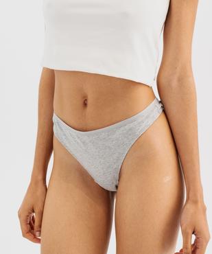 String en coton stretch uni femme (lot de 2) vue3 - GEMO 4G FEMME - GEMO