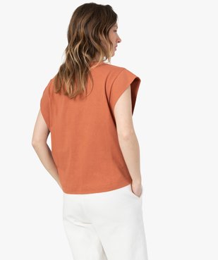 Tee-shirt femme sans manches avec motif sur le buste vue3 - GEMO(FEMME PAP) - GEMO