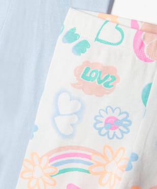 Leggings bébé fille uni et imprimé (lot de 2) vue2 - GEMO(BEBE DEBT) - GEMO