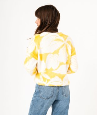 Pull en maille duveteuse imprimée femme vue3 - GEMO(FEMME PAP) - GEMO