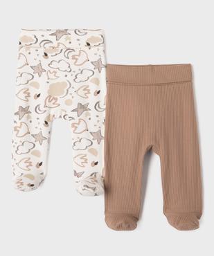 Pantalon à pieds et ceinture élastique en jersey bébé (lot de 2) vue1 - GEMO 4G BEBE - GEMO