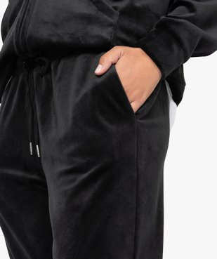 Pantalon femme large en velours ras vue2 - GEMO(FEMME PAP) - GEMO