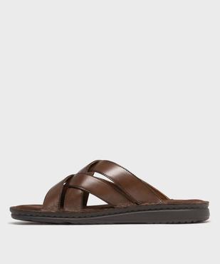 Mules en cuir confortables à brides croisées homme - Pierre Cardin vue4 - PIERRE CARDIN DIFFUSION - GEMO