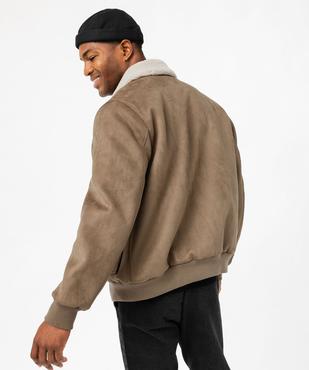 Blouson en velours avec doublure fourrure imitation homme vue3 - GEMO (HOMME) - GEMO