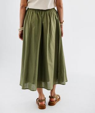 Jupe longue et ample en voile de coton à taille élastiquée femme vue4 - GEMO(FEMME PAP) - GEMO