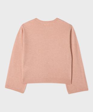 Pull gilet avec noeud sur l’avant fille  vue5 - GEMO (JUNIOR) - GEMO