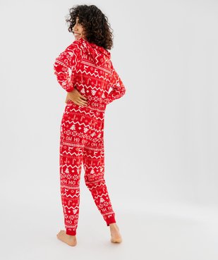 Combinaison pyjama de Noël en velours à capuche femme vue3 - GEMO(HOMWR FEM) - GEMO