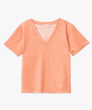 Tee-shirt à manches courtes en maille pailletée femme vue4 - GEMO(FEMME PAP) - GEMO