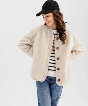 Veste ample en sherpa femme vue6 - GEMO 4G FEMME - GEMO