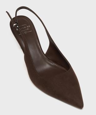 Escarpins slingback à bout pointu et kitten heels femme - Follow Me vue5 - FOLLOW ME - GEMO