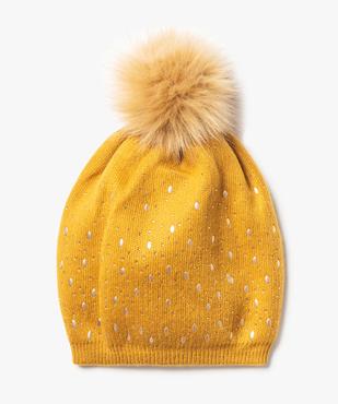 Bonnet femme doublé à strass et pompon vue1 - GEMO (ACCESS) - GEMO