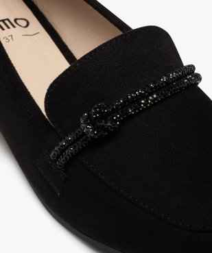 Mocassins femme unis en suédine à bout rond avec bride strass vue6 - GEMO 4G FEMME - GEMO