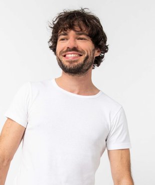 Tee-shirt homme à manches courtes et col rond en coton biologique (lot de 2) vue2 - GEMO 4G HOMME - GEMO