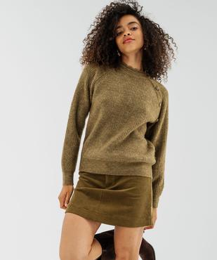Pull col rond festonné femme vue2 - GEMO 4G FEMME - GEMO