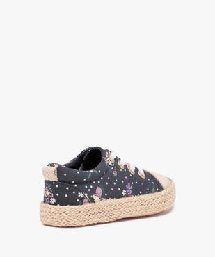 Baskets fille en toile à lacets élastiques et semelle cordelette vue4 - GEMO 4G FILLE - GEMO