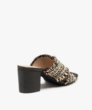Mules femme à talon et brides en fibres tressées vue4 - GEMO(URBAIN) - GEMO