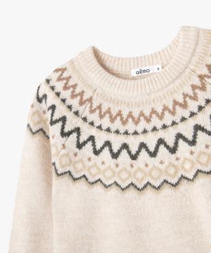 Pull en maille jacquard garçon vue3 - GEMO (ENFANT) - GEMO