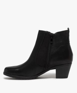 Boots femme à talon unis multi-matières avec doublure douce vue3 - GEMO (CONFORT) - GEMO