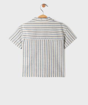 Chemise manches courtes à rayures bébé garçon vue3 - GEMO(BEBE DEBT) - GEMO