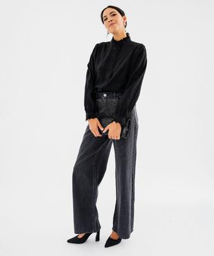 Jean Wide leg strass femme vue5 - GEMO 4G FEMME - GEMO
