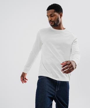 Tee-shirt manches longues et col rond en coton résistant homme vue1 - GEMO (HOMME) - GEMO
