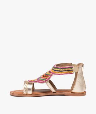 Sandales fille dessus en perles colorées avec talon fermé à zip vue3 - GEMO (ENFANT) - GEMO