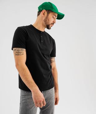 Tee-shirt manches courtes col tunisien homme vue3 - GEMO 4G HOMME - GEMO