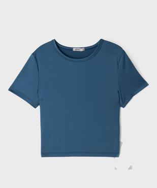 Tee-shirt manches courtes court et moulant fille vue2 - GEMO (JUNIOR) - GEMO