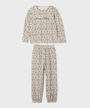 Pyjama en velours à motif léopard fille vue1 - GEMO 4G FILLE - GEMO