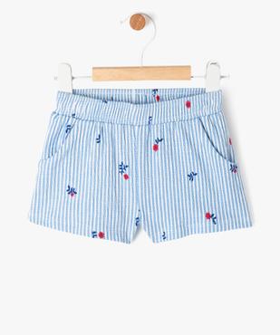 Short en maille gaufrée extensible bébé fille vue1 - GEMO(BEBE DEBT) - GEMO