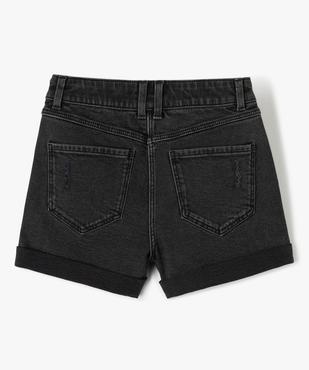 Short en jean fille taille haute en denim patiné vue3 - GEMO (JUNIOR) - GEMO