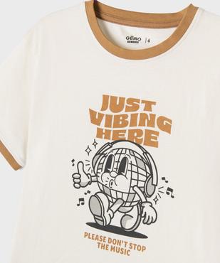 Tee-shirt manches courtes à motif et finitions contrastantes garçon vue3 - GEMO 4G GARCON - GEMO