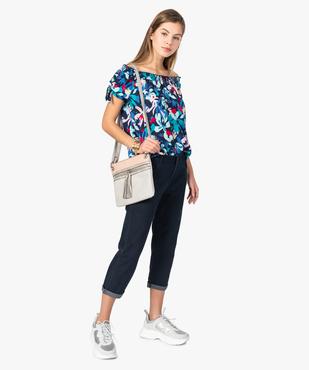 Pantacourt femme en stretch coupe droite à revers cousus vue5 - GEMO(FEMME PAP) - GEMO