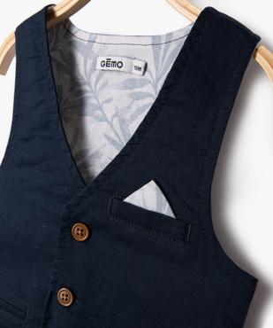 Gilet de costume en lin et coton bébé garçon vue2 - GEMO 4G BEBE - GEMO
