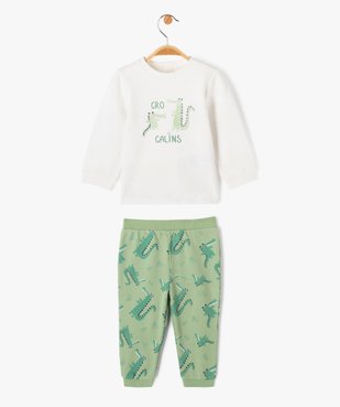 Pyjama 2 pièces en molleton imprimé bébé vue1 - GEMO(BB COUCHE) - GEMO