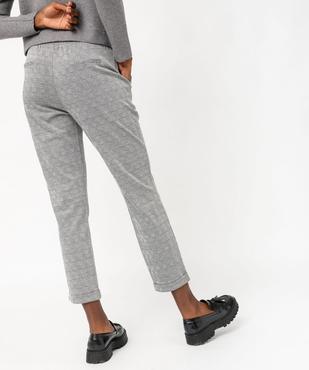 Pantalon en maille extensible à micro motifs femme vue3 - GEMO(FEMME PAP) - GEMO