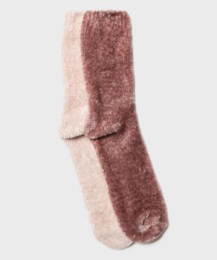 Chaussettes douillettes en maille chenille femme (lot de 2) vue1 - GEMO 4G FEMME - GEMO