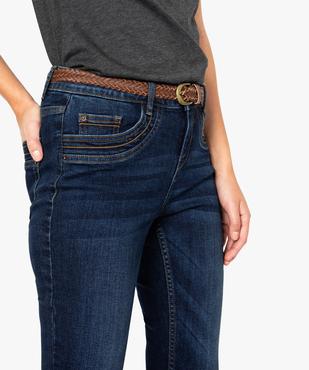 Jean femme coupe Bootcut avec ceinture tressée vue2 - GEMO(FEMME PAP) - GEMO