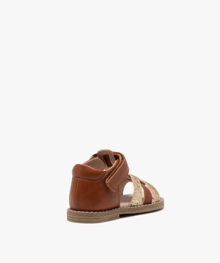 Sandales bébé fille à scratch et brides pailletées vue5 - GEMO(BEBE DEBT) - GEMO
