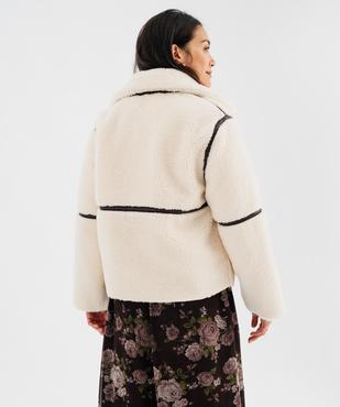 Blouson en sherpa avec liserés colorés femme vue4 - GEMO 4G FEMME - GEMO