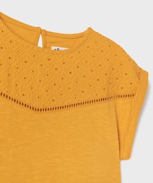 Tee-shirt manches courtes loose à plastron fille vue2 - GEMO 4G FILLE - GEMO