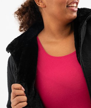 Manteau à capuche en maille bouclette et doublure peluche femme grande taille vue5 - GEMO (G TAILLE) - GEMO