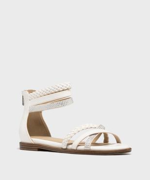 Sandales plates avec brides cheville femme - Valentina Baldano vue2 - VALENTINA BALDA - GEMO